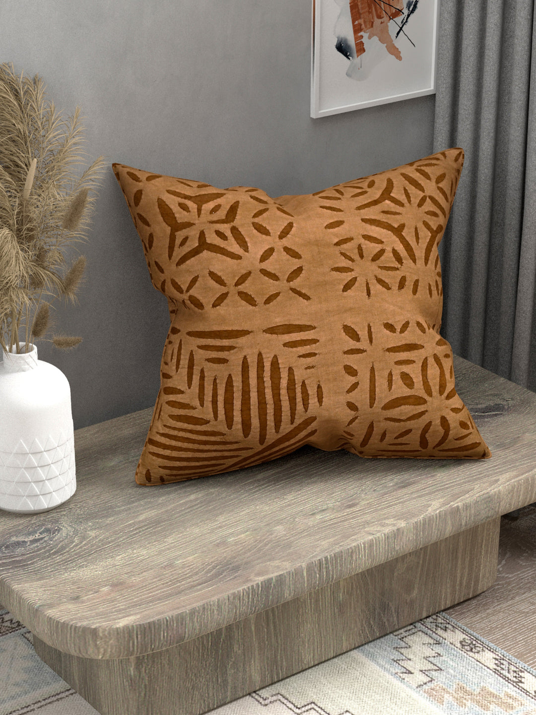 Brown-Cotton-Handmade-Applique-Work-Cushion-Cover