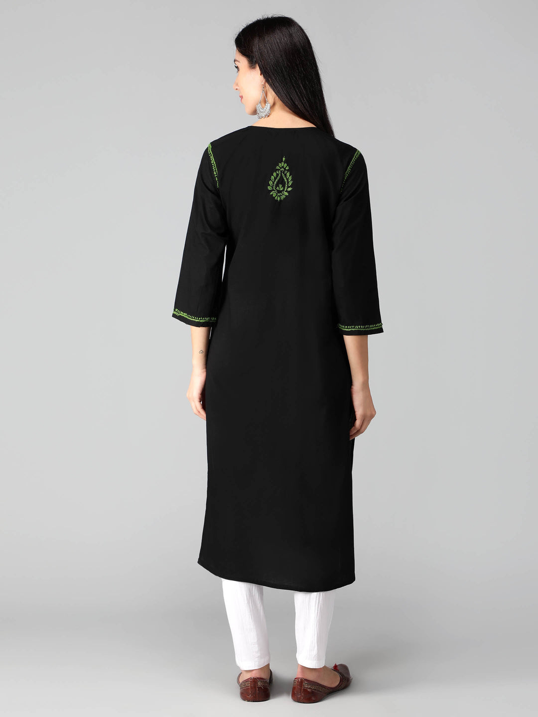 Chikankari-Black-Cotton-Kurta-Kurti