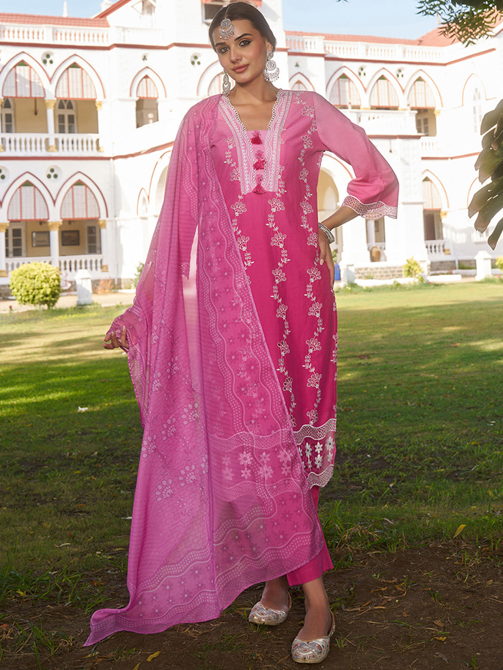 Pink-Cotton-Schiffli-Embroidered-3-Piece-Kurta-Set