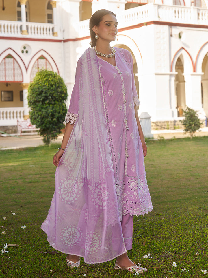 Lavender-Cotton-Floral-Embroidered-3-Piece-Kurta-Set