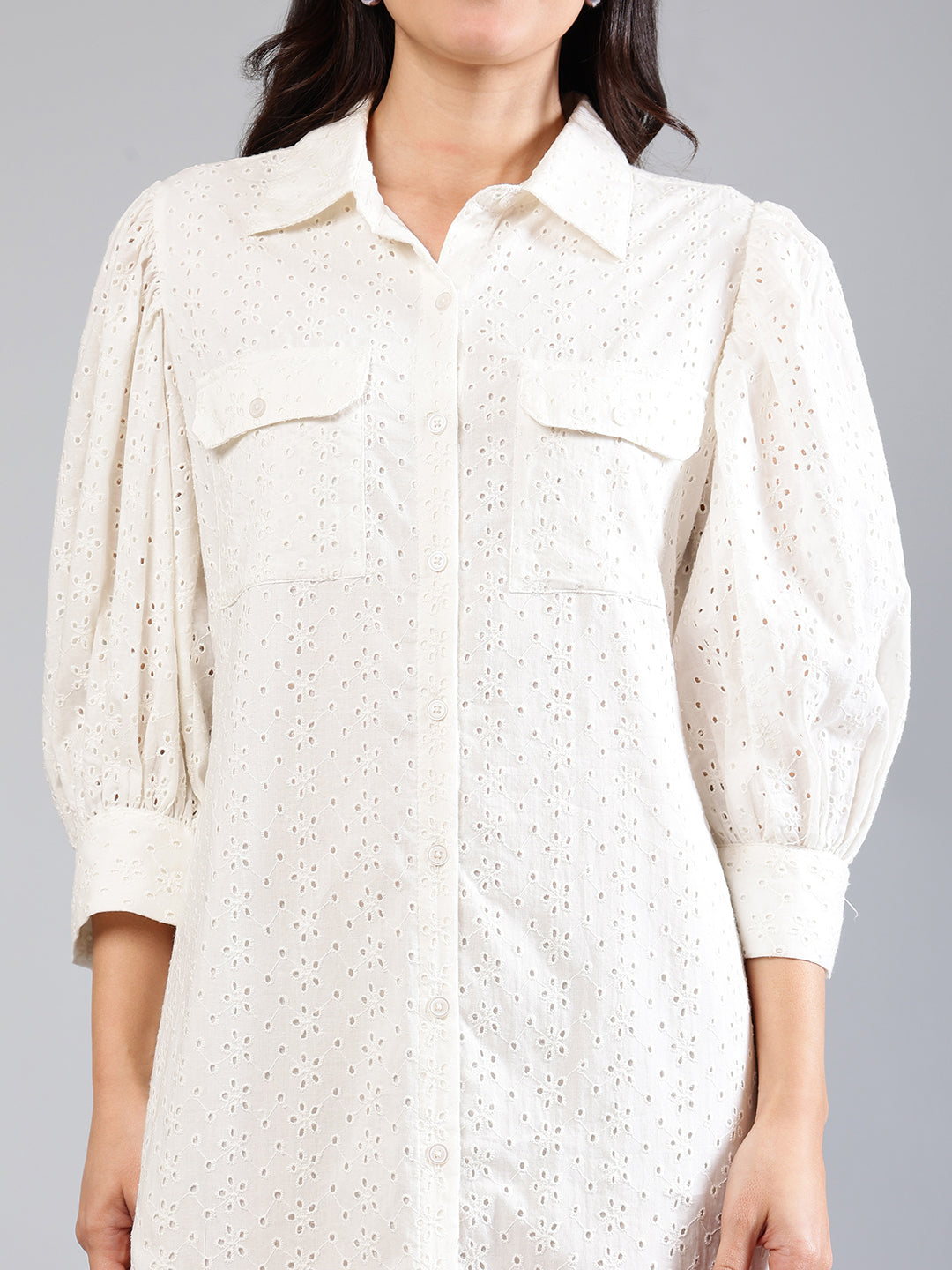 White-Cotton-Schiffli-Midi-Dress