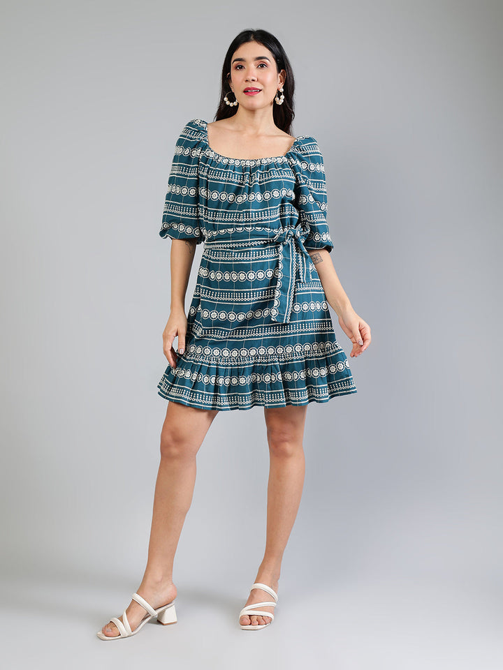Teal-Cotton-White-Schiffli-Mini-Dress