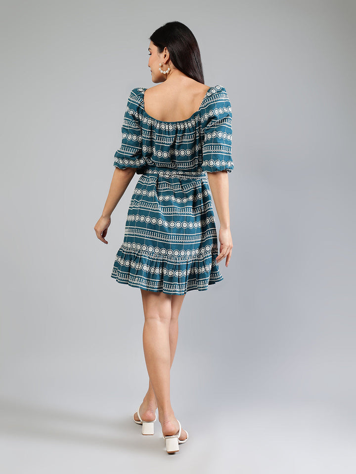 Teal-Cotton-White-Schiffli-Mini-Dress