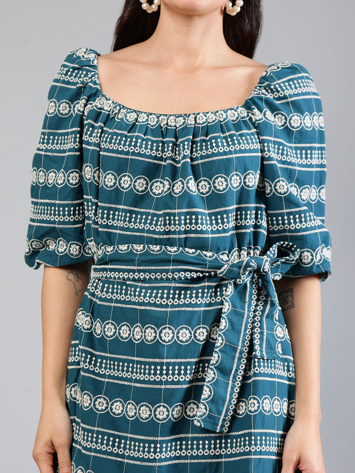 Teal-Cotton-White-Schiffli-Mini-Dress