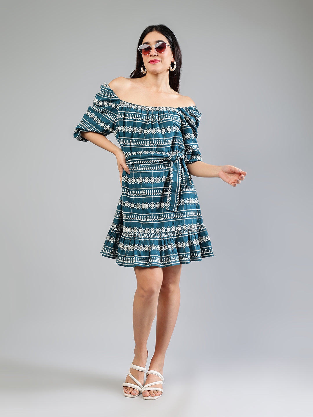 Teal-Cotton-White-Schiffli-Mini-Dress