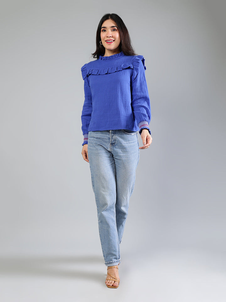Royal-Blue-Cotton-Top