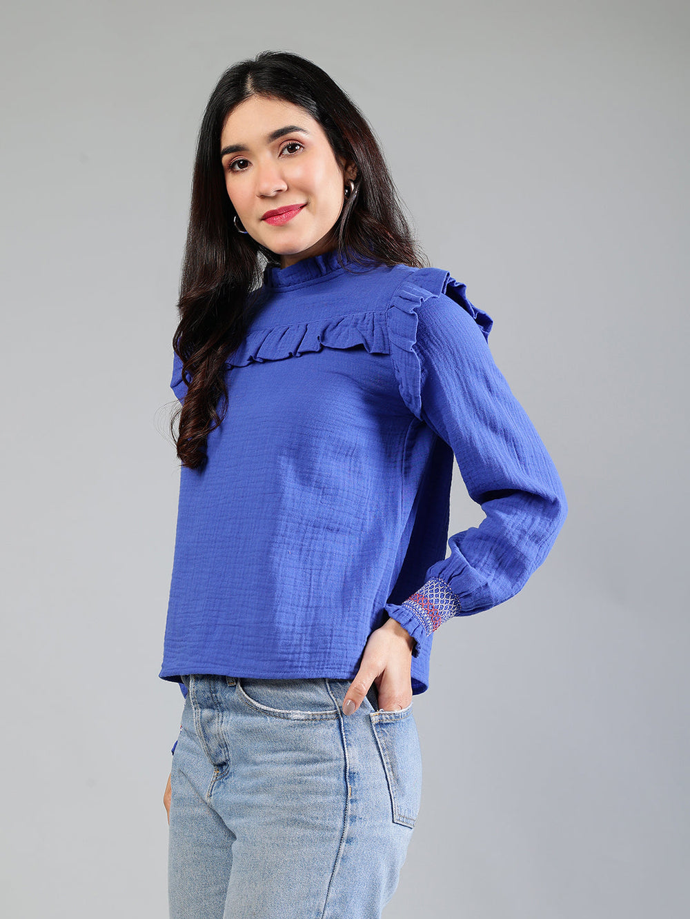 Royal-Blue-Cotton-Top