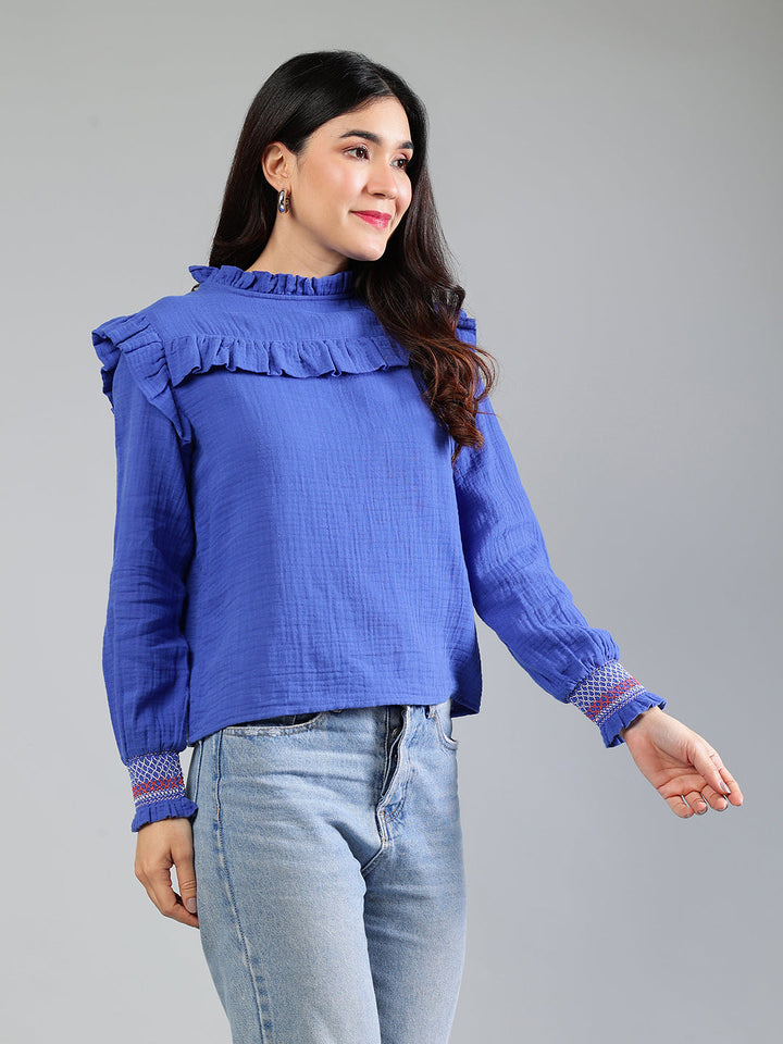 Royal-Blue-Cotton-Top