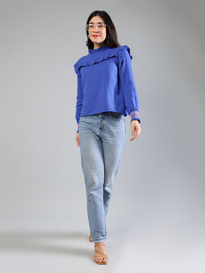 Royal-Blue-Cotton-Top