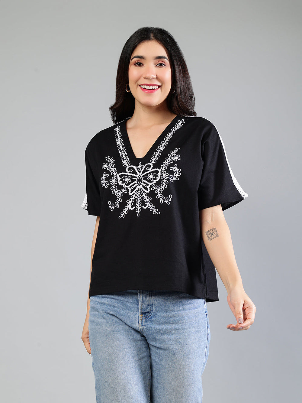 Black-Cotton-Embroidered-Lace-Detailing-Top