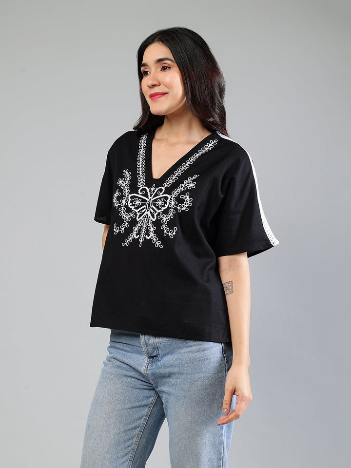 Black-Cotton-Embroidered-Lace-Detailing-Top