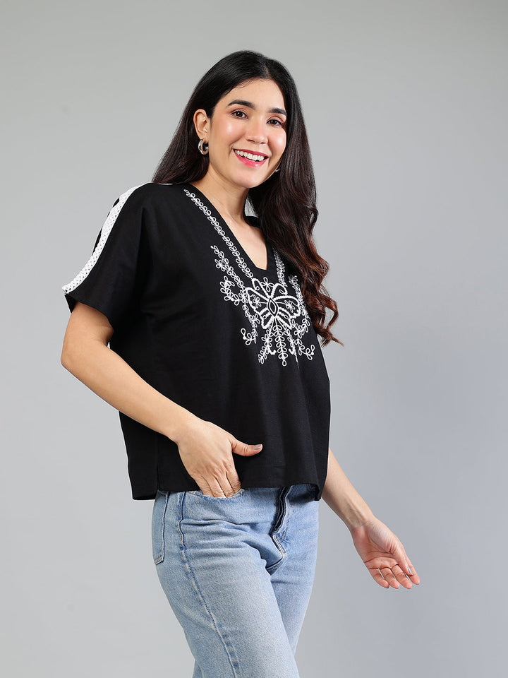 Black-Cotton-Embroidered-Lace-Detailing-Top