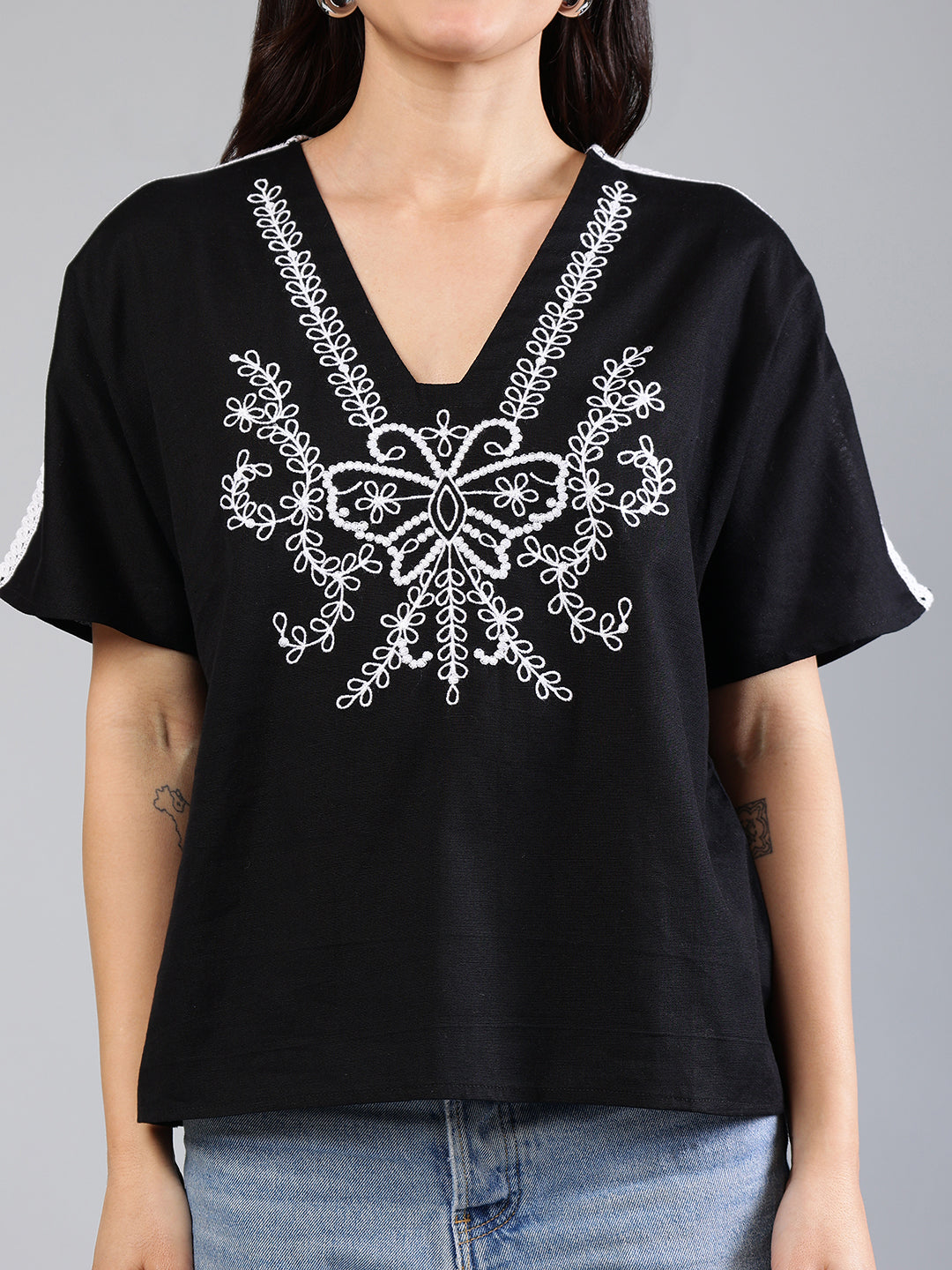 Black-Cotton-Embroidered-Lace-Detailing-Top