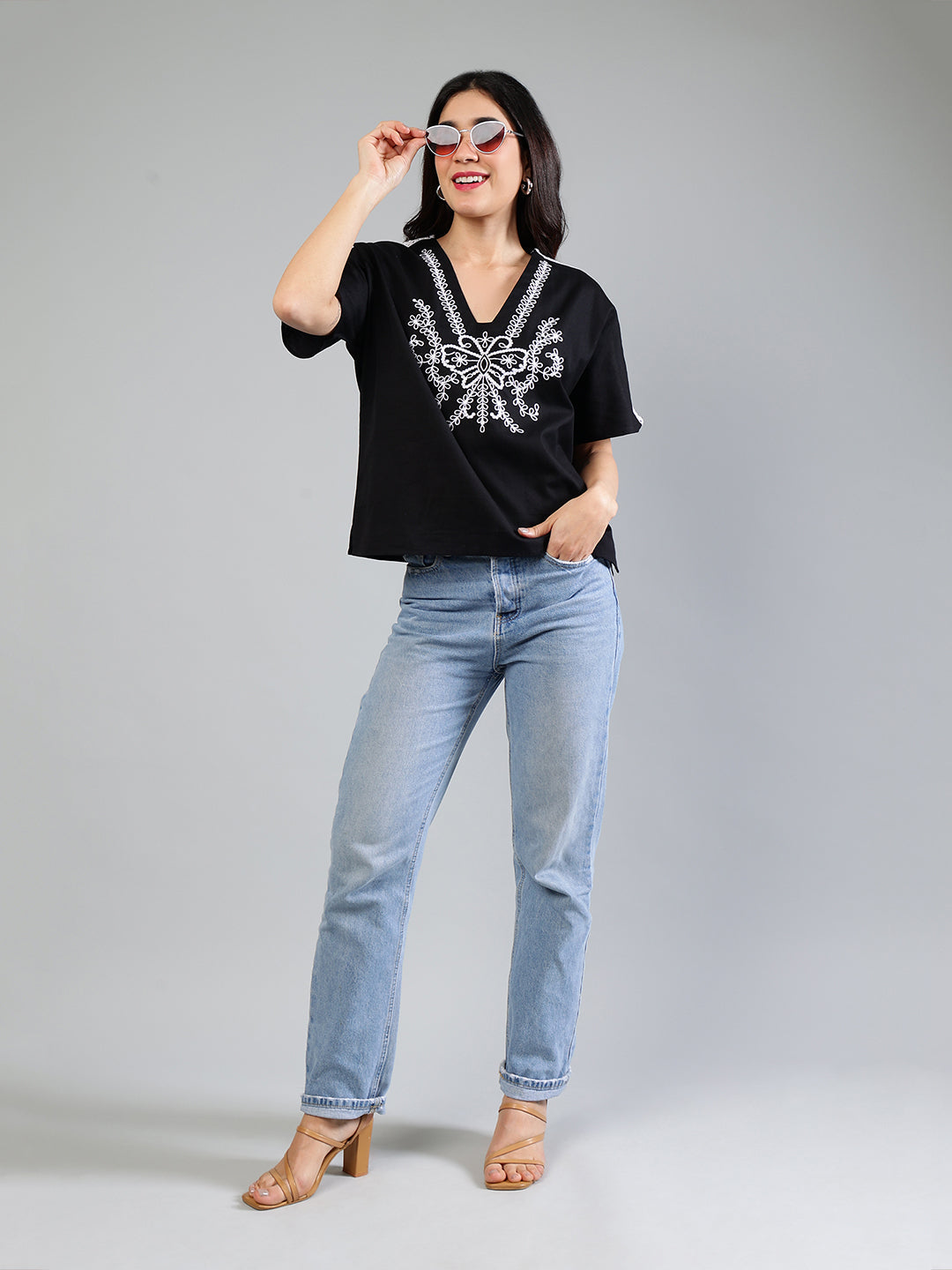 Black-Cotton-Embroidered-Lace-Detailing-Top