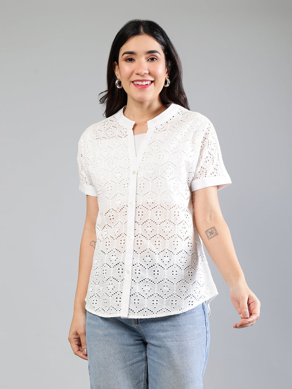 White-Cotton-Schiffli-Shirt
