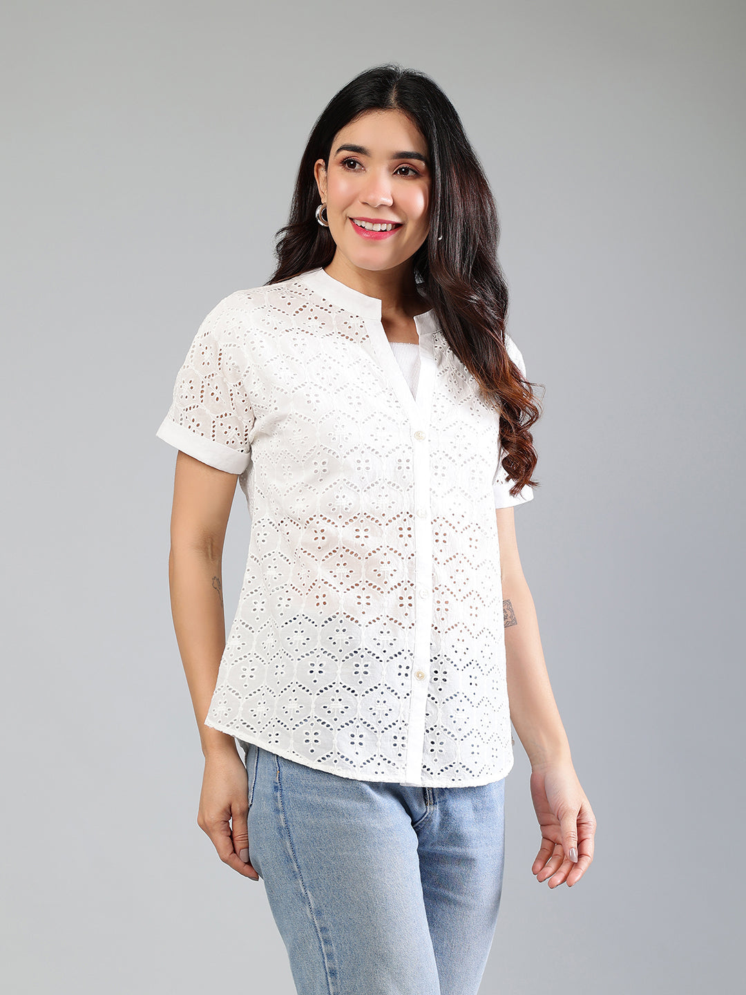 White-Cotton-Schiffli-Shirt