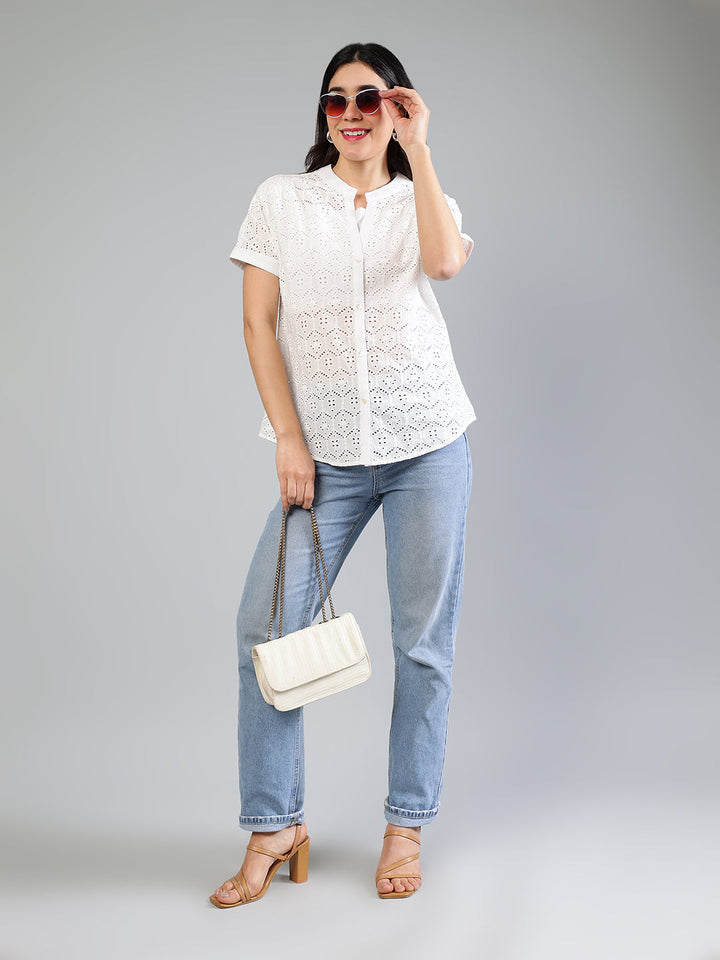 White-Cotton-Schiffli-Shirt
