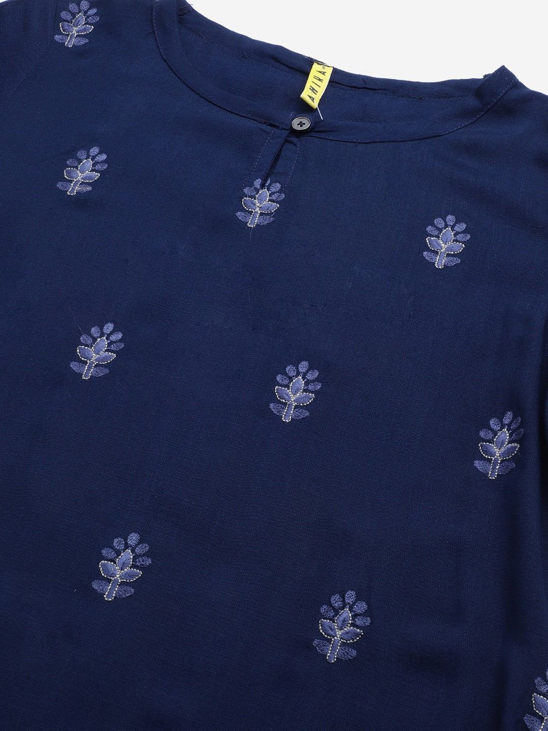 Navy-Blue-Cotton-Motifs-Printed-Straight-3-Piece-Kurta-Set