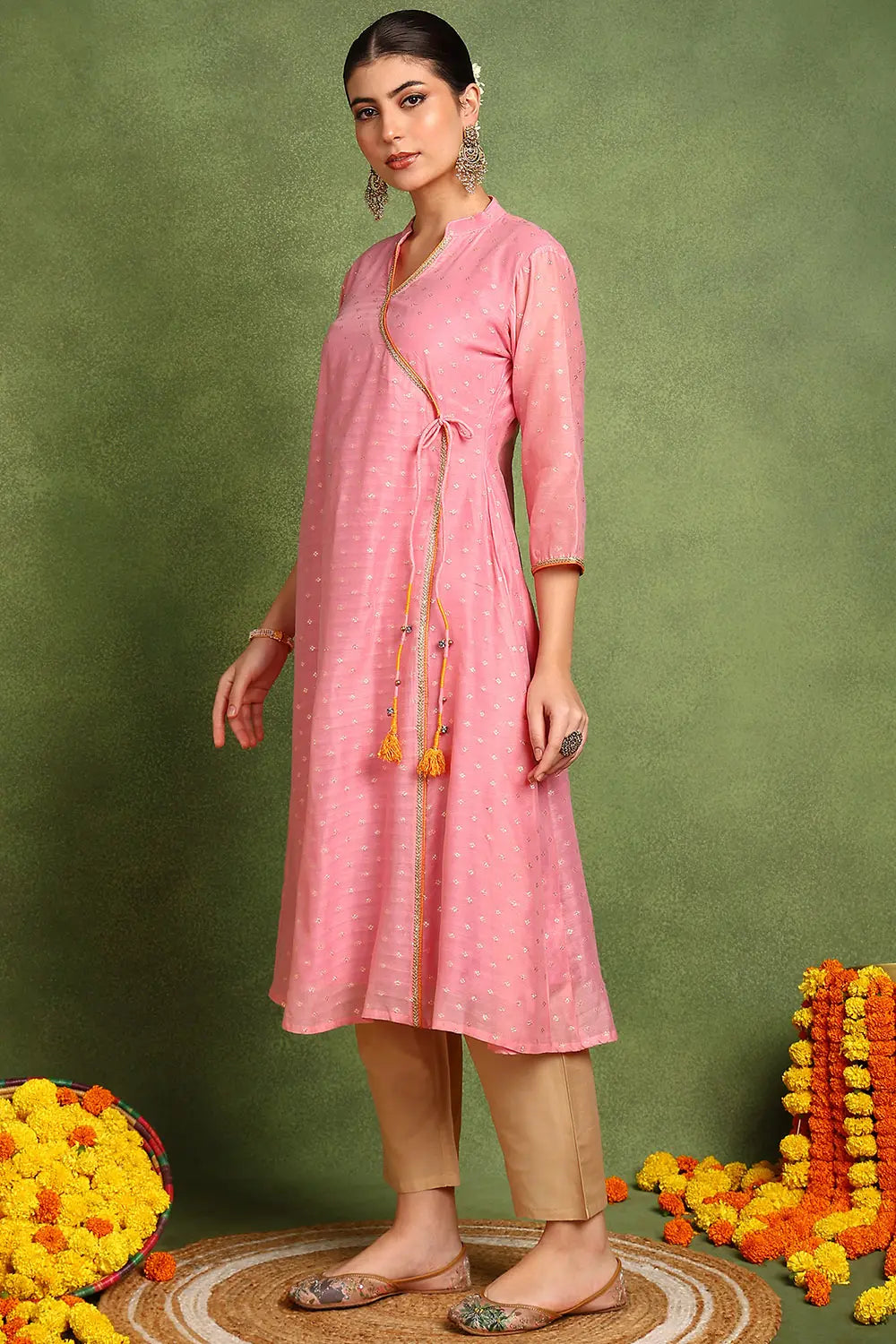 Pink-Chanderi-Silk-Khari-Printed-Angrakha-Kurta