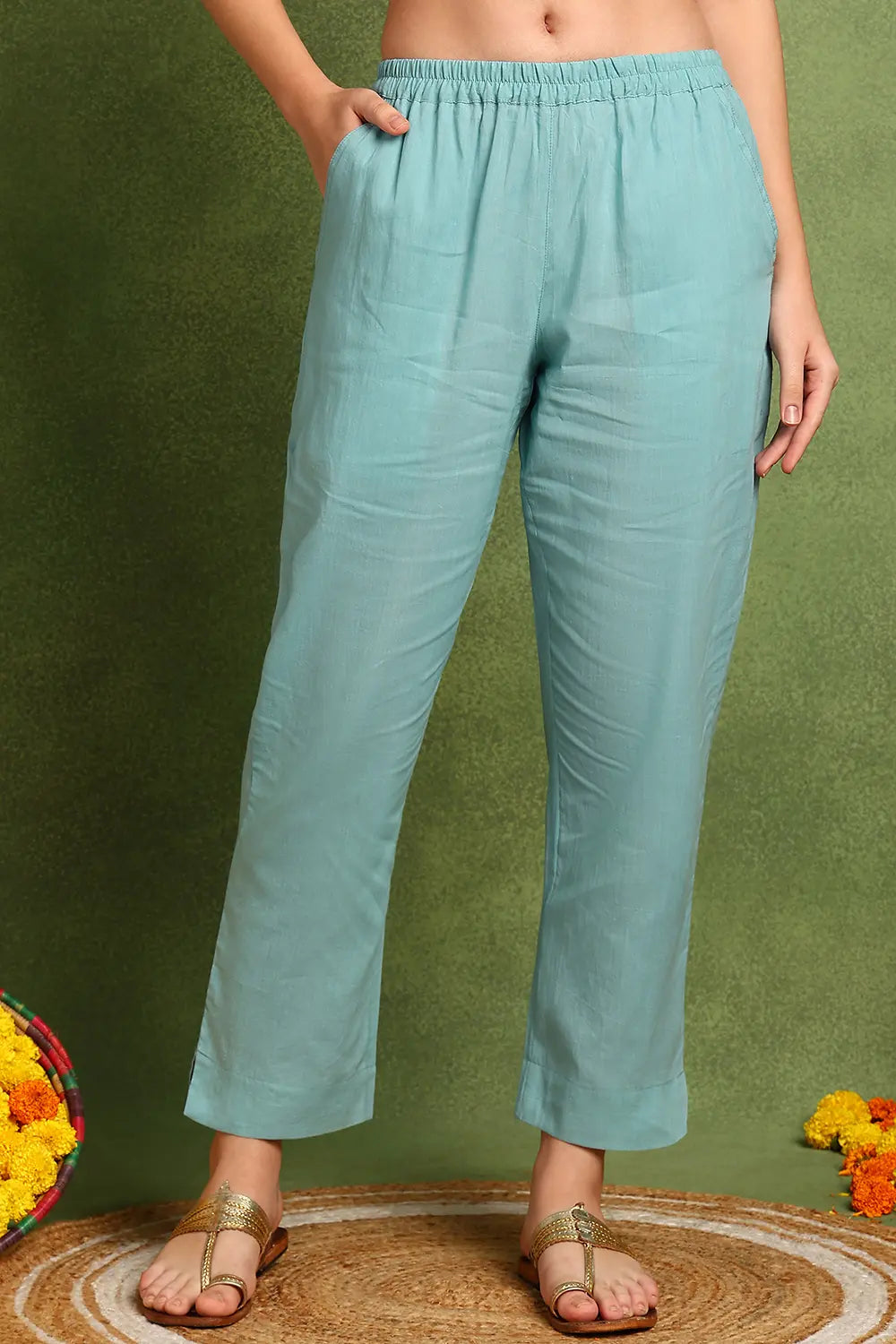 Blue-Cotton-Silk-Farsi-Pants