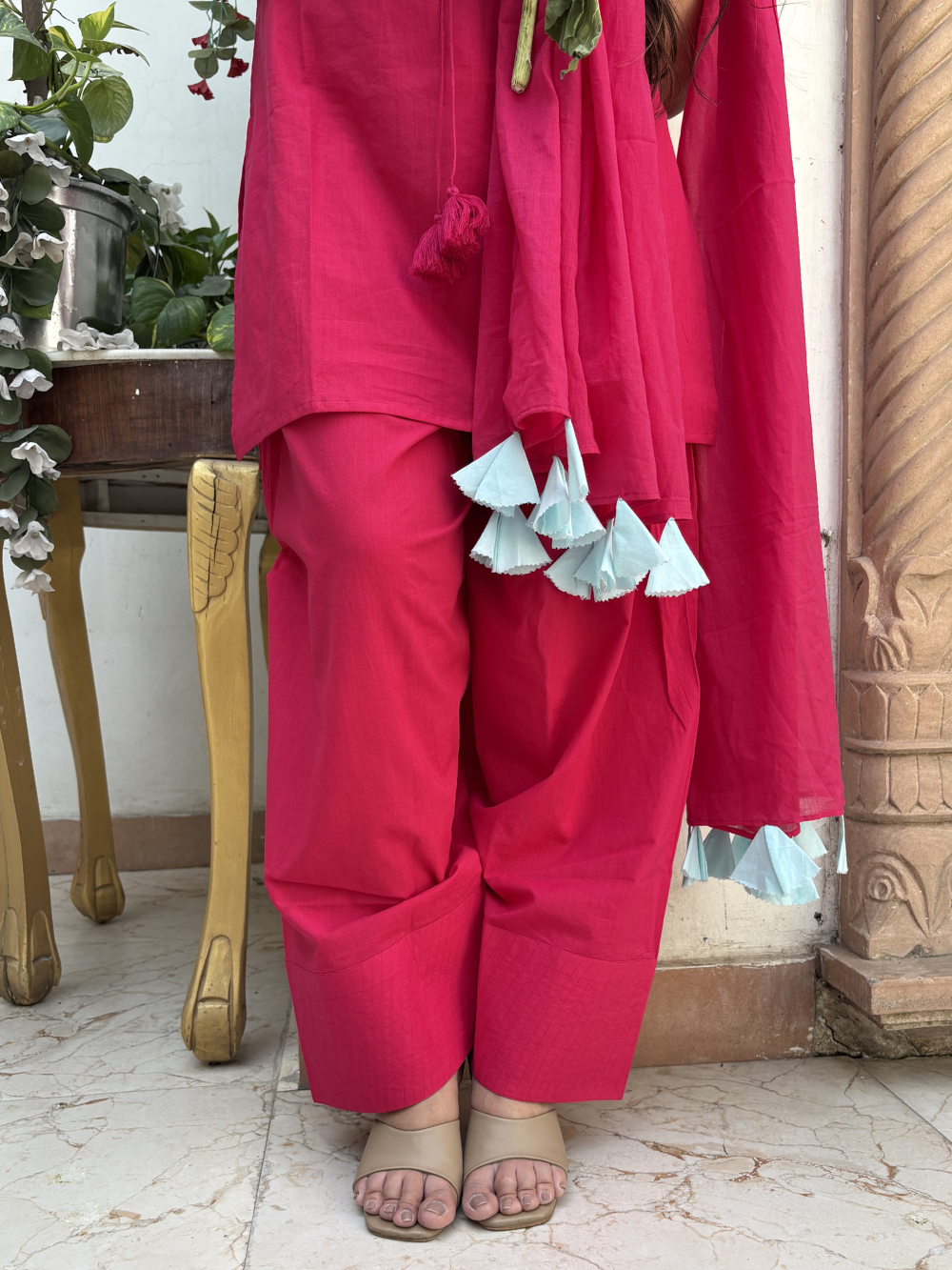 Rani Short Kurta &amp; Farshi Shalwar Set