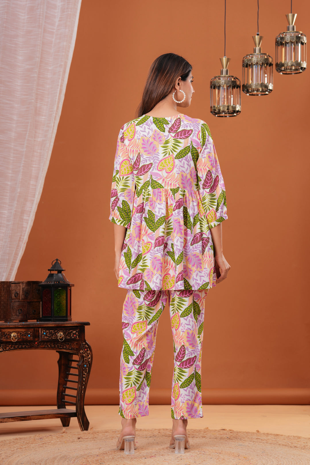 White Rayon Printed Maternity Kurta pant and Kurta set