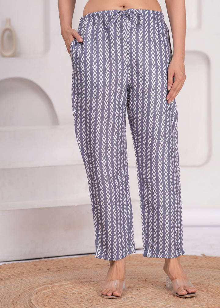 Grey Floral Printed Maternity Kurta and Pant cord set