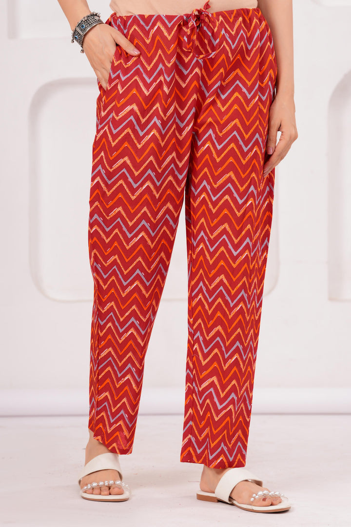 Red FloralPrinted Maternity Kurta and Pant set