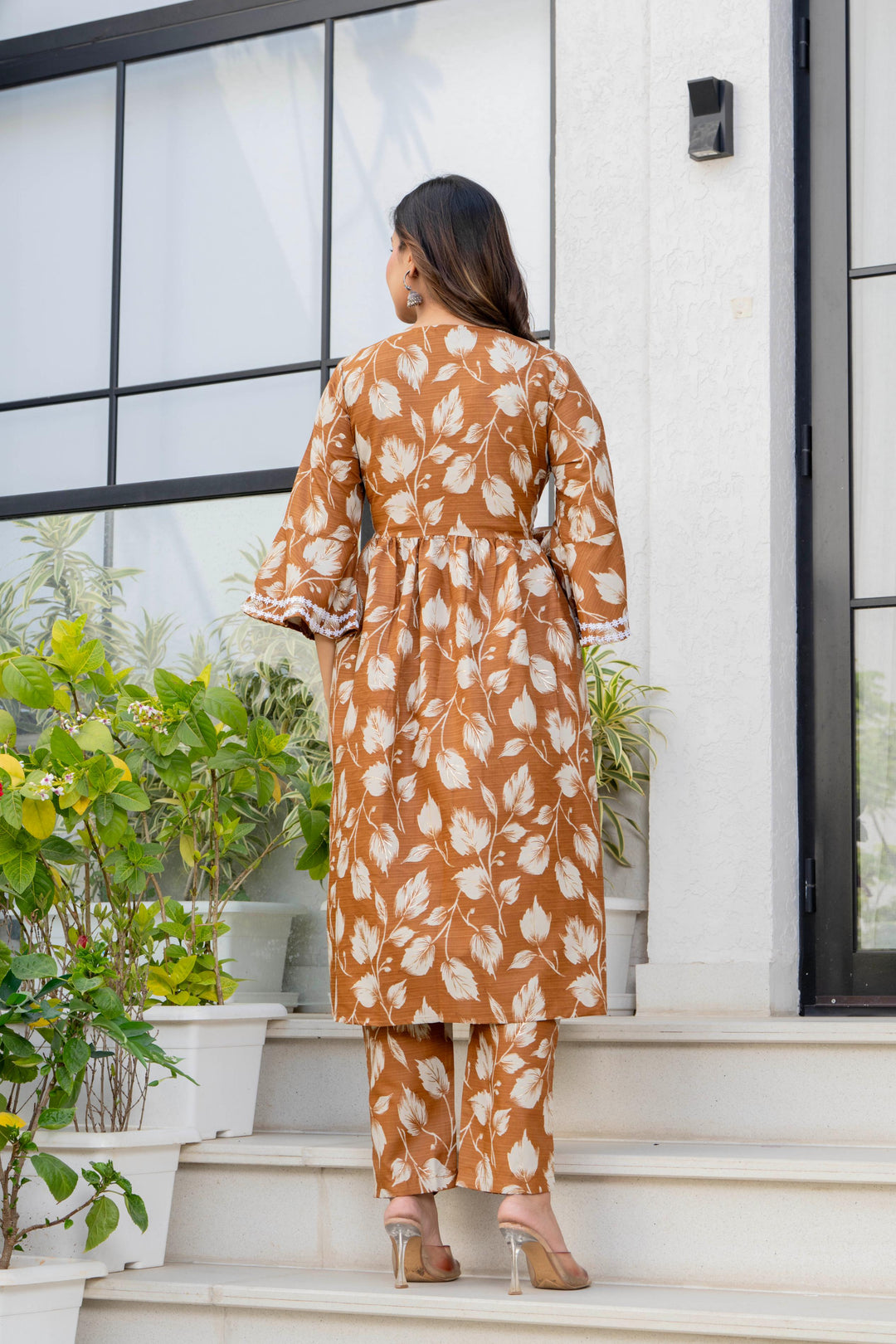 Mustard Floral Maternity Kurta and Pant set