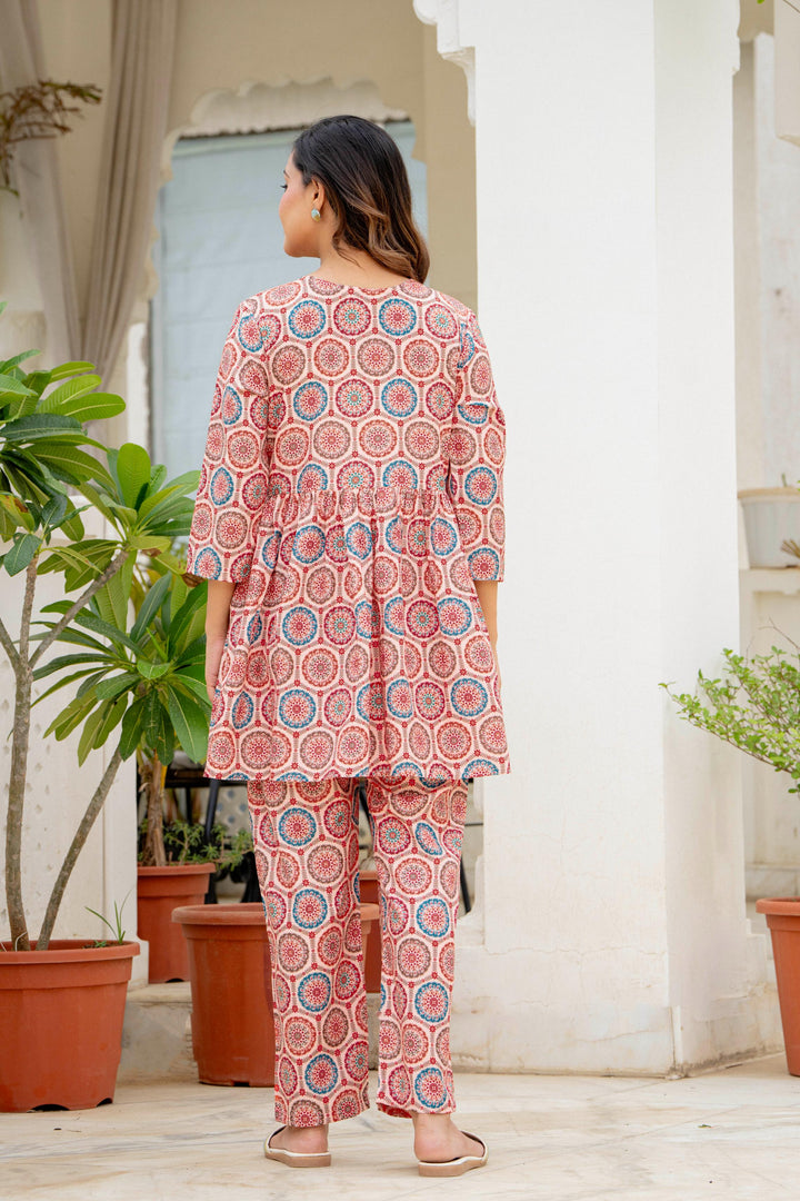 Peach Maternity kurta sets for women