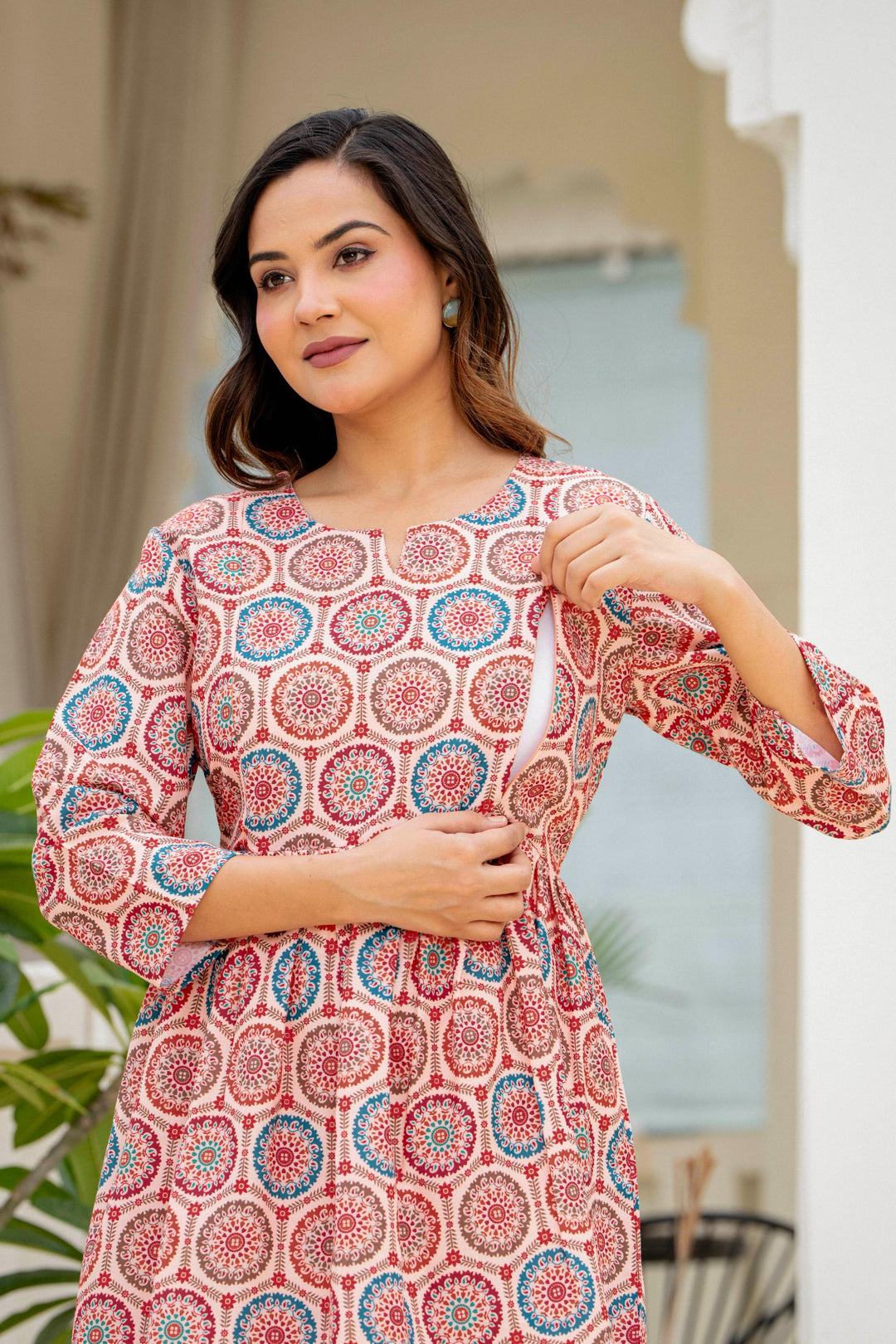 Peach Maternity kurta sets for women