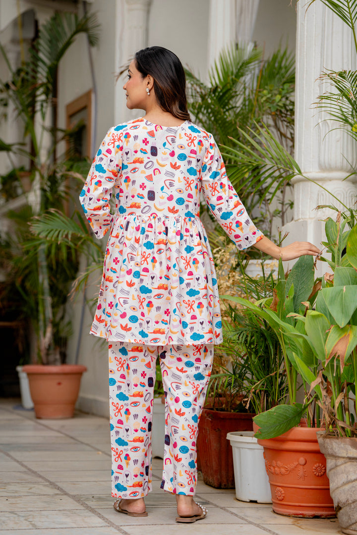 Cream Maternity sets for women