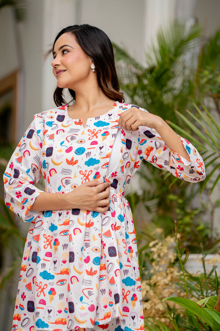 Cream Maternity sets for women