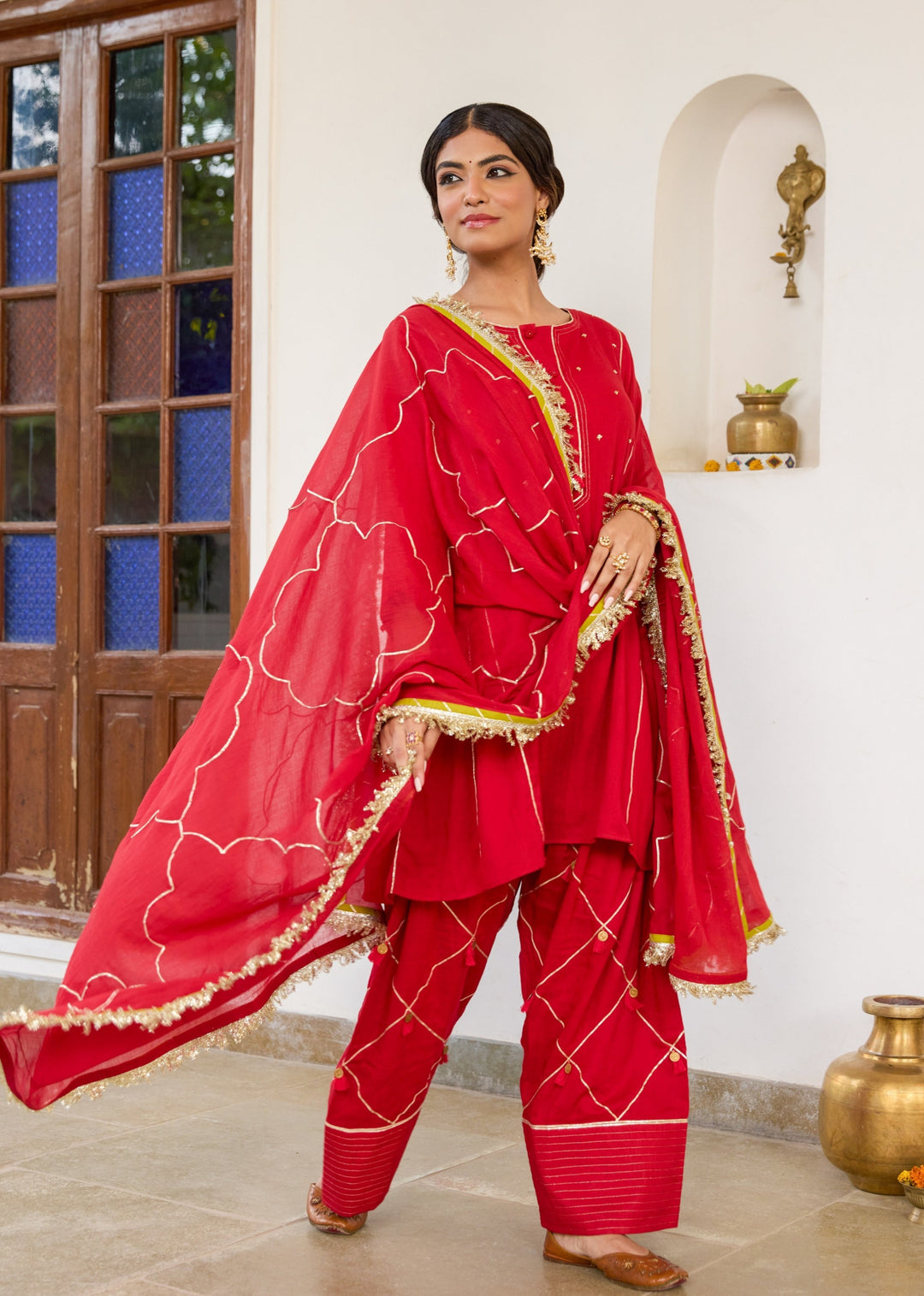 Kumkum-Red-Mulmul-Antifit-Farshi-Shalwar-Set