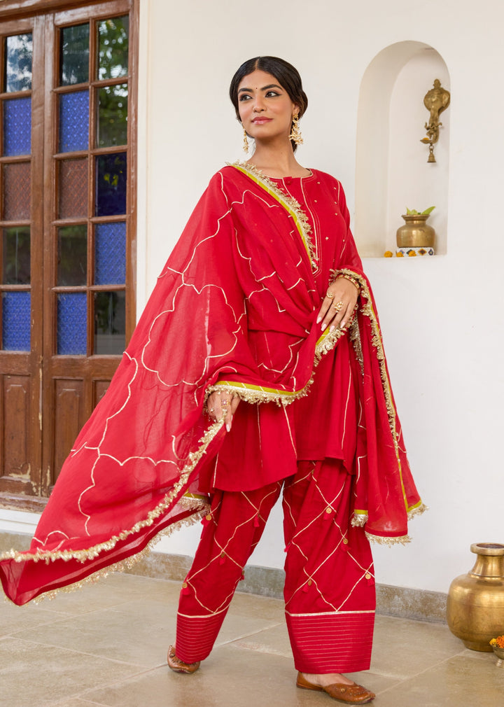 Kumkum-Red-Mulmul-Antifit-Farshi-Shalwar-Set