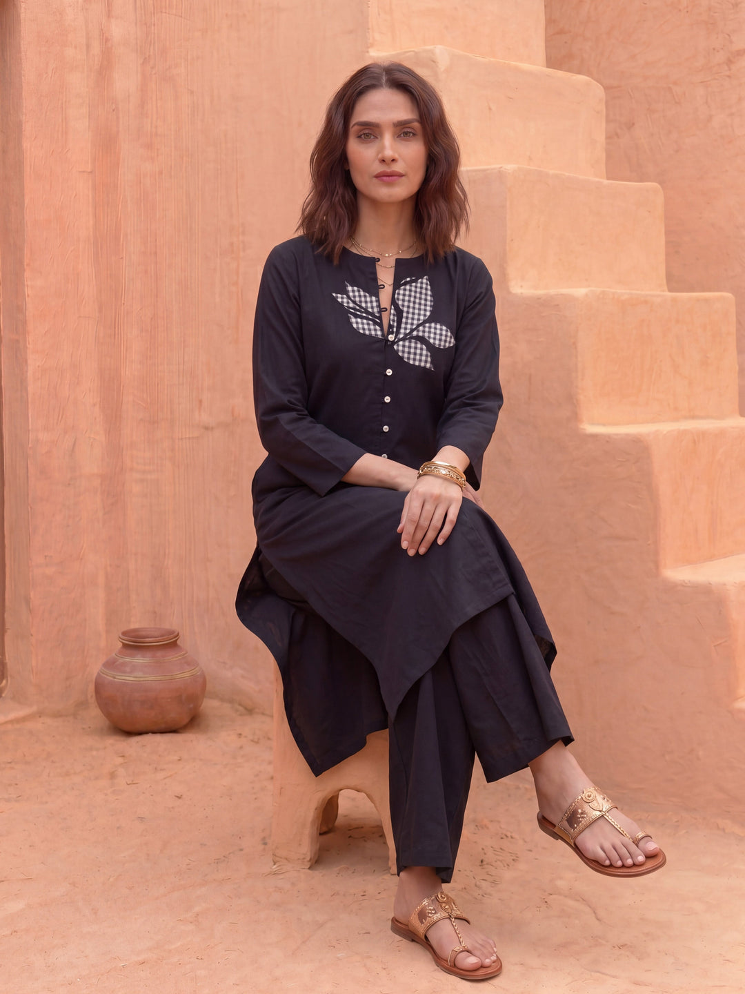 THE SHADOW CHECKMATE KURTA SET