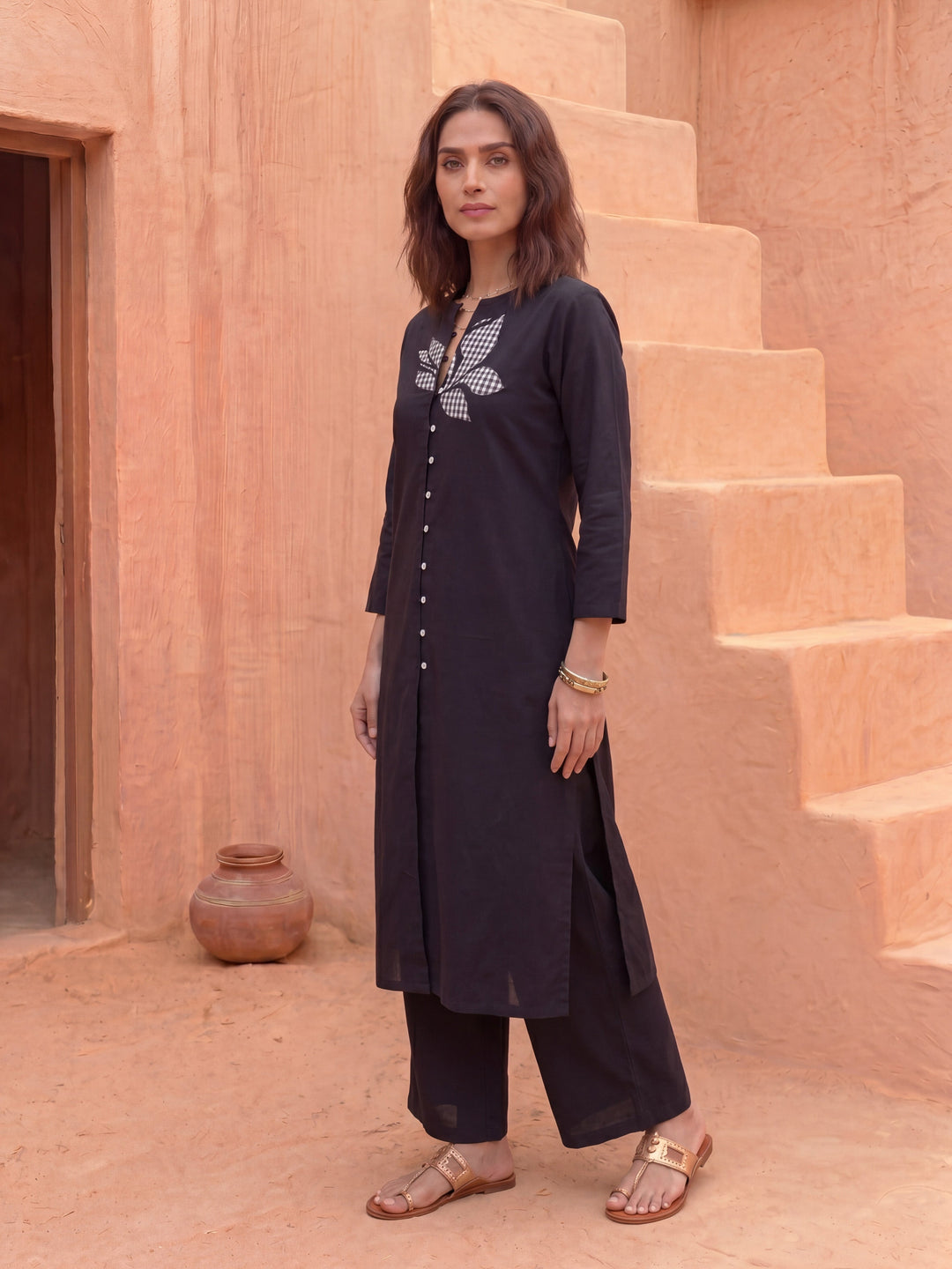 THE SHADOW CHECKMATE KURTA SET