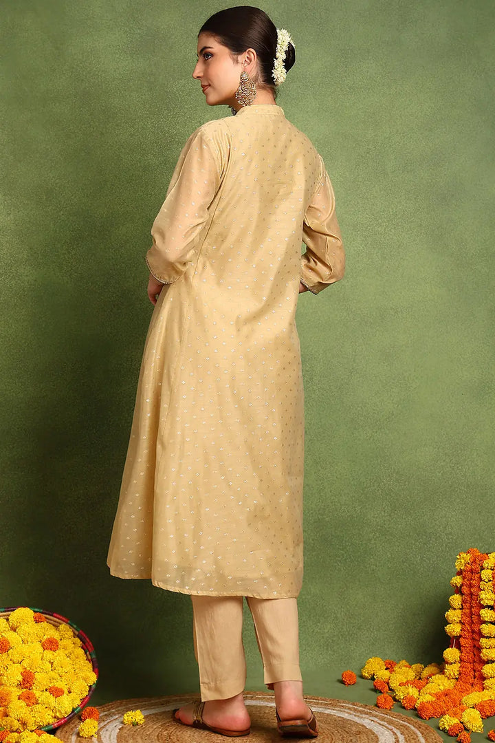 Beige-Chanderi-Silk-Khari-Printed-Angrakha-Kurta