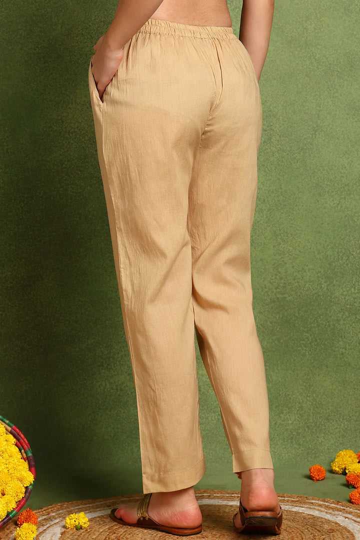 Beige-Cotton-Silk-Farsi-Pants