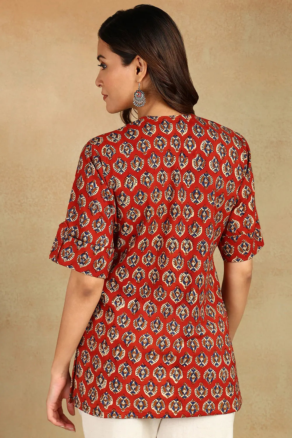 Maroon-Cotton-Hand-Block-Printed-Straight-Tunic