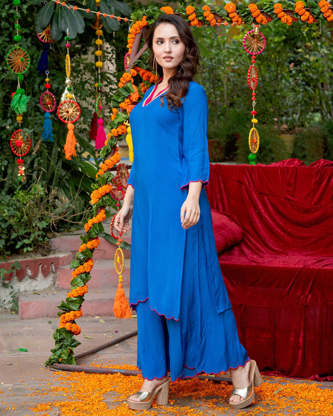 Blue-Muslin-Solid-Straight-2-Piece-Kurta-Set