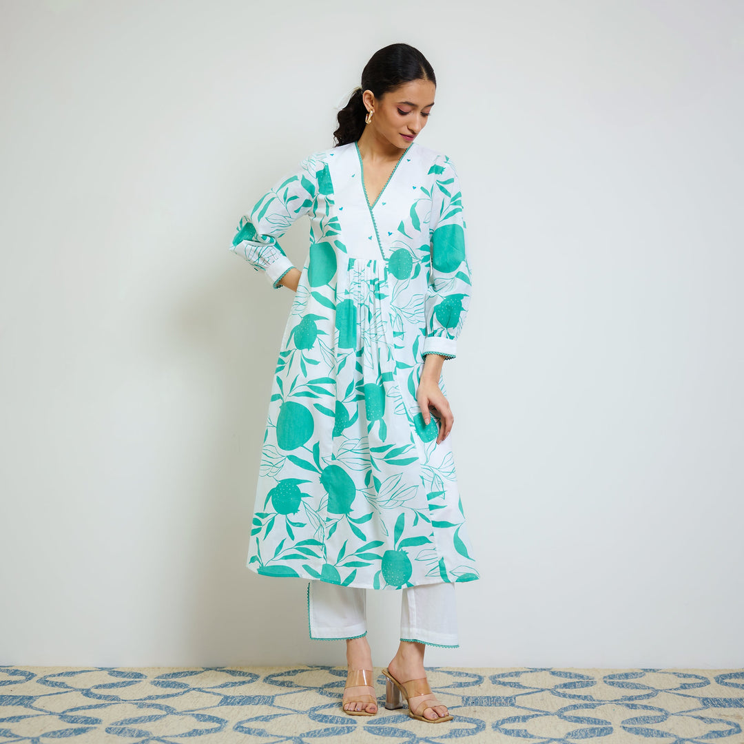 Sea-Green-Cotton-Phirozi-Embroidered-2-Piece-Kurta-Set