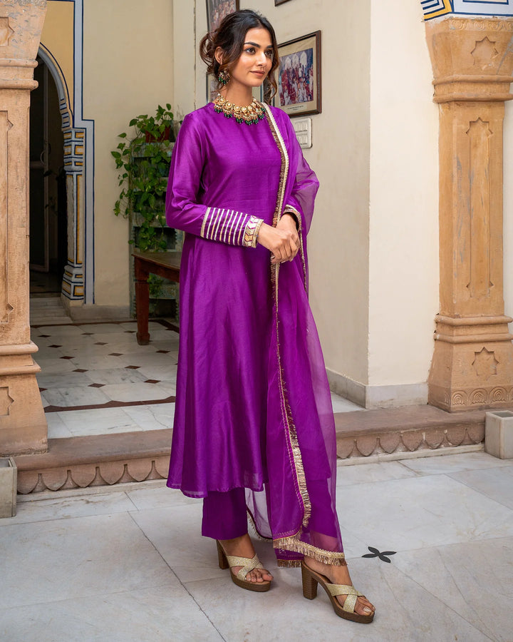Purple-Chanderi-Tamba-Work-3-Piece-Kurta-Set