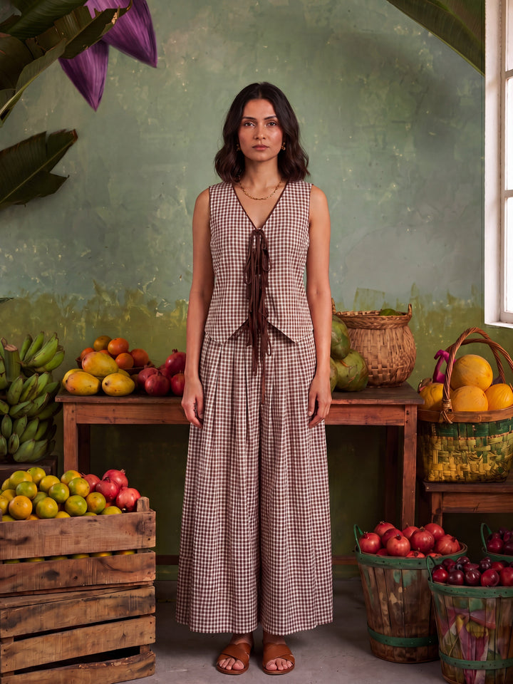 THE UMBER LATTICE CHEKS CO-ORD SET