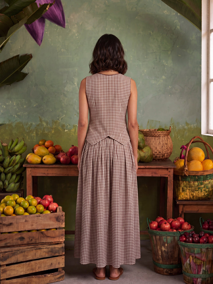 THE UMBER LATTICE CHEKS CO-ORD SET