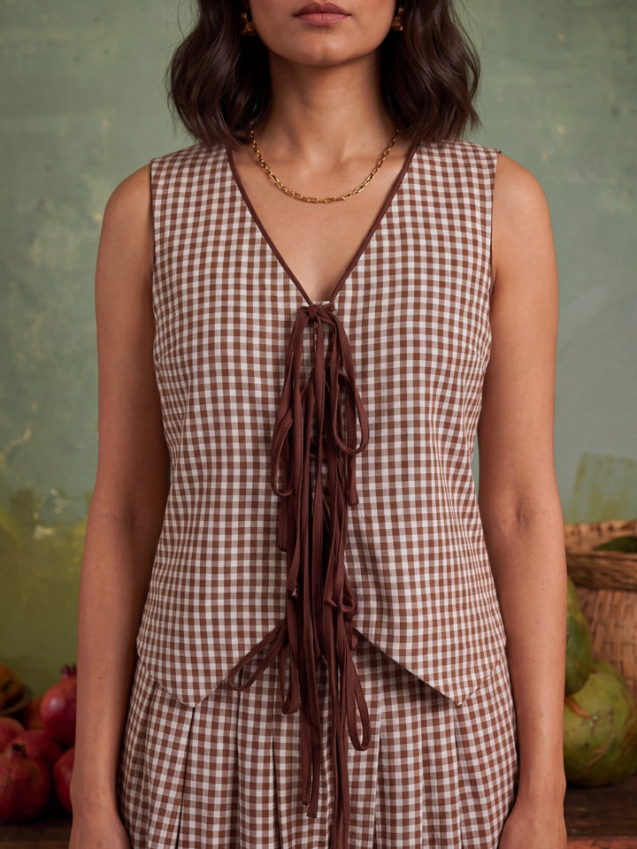 THE UMBER LATTICE CHEKS CO-ORD SET