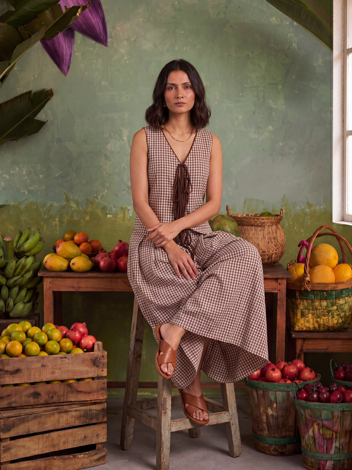 THE UMBER LATTICE CHEKS CO-ORD SET