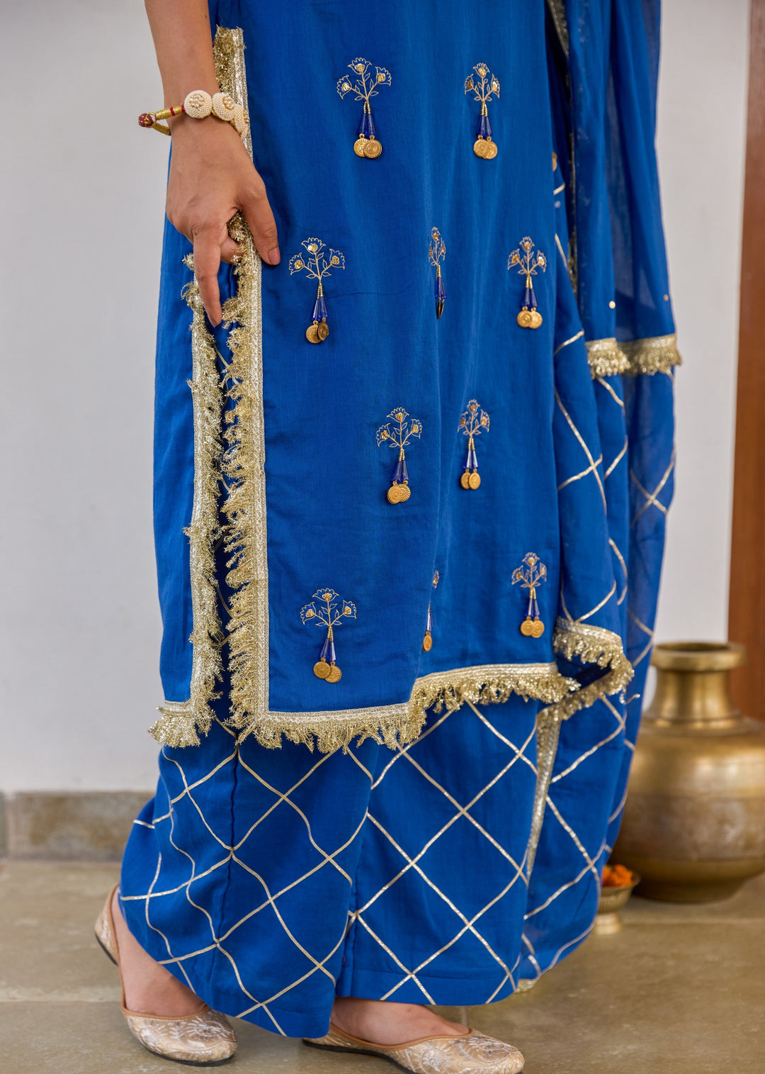Neer-Blue-Mulmul-Halter-Key-Hole-Straight-Kurta-Set