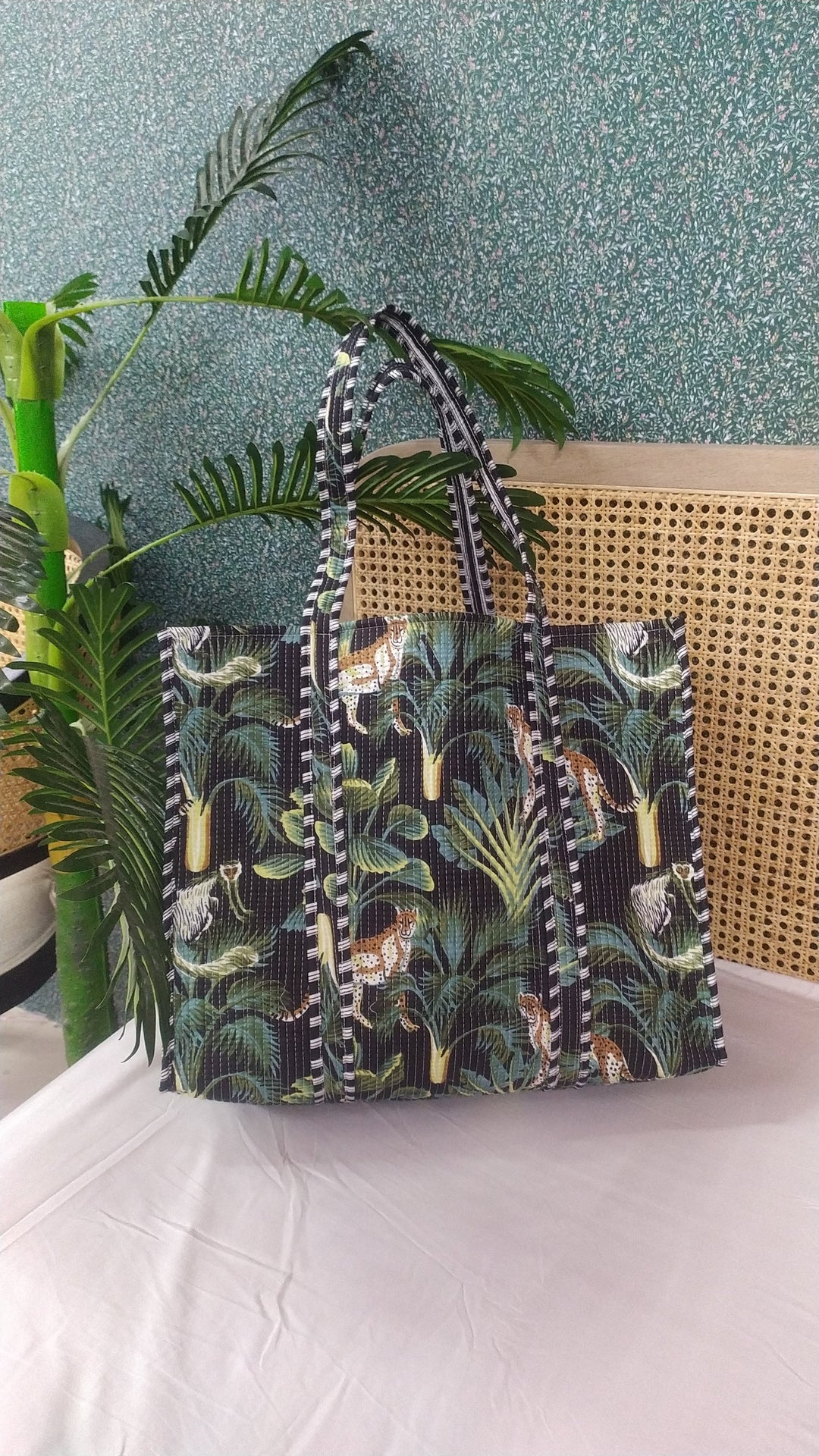 Black-Jute-Hand-Block-Printed-Tote-Bag-Without-Zip-Or-Button