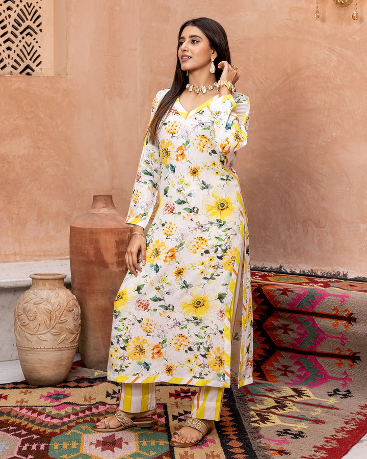 Yellow-Rayon-Blossom-Straight-2-Piece-Kurta-Set